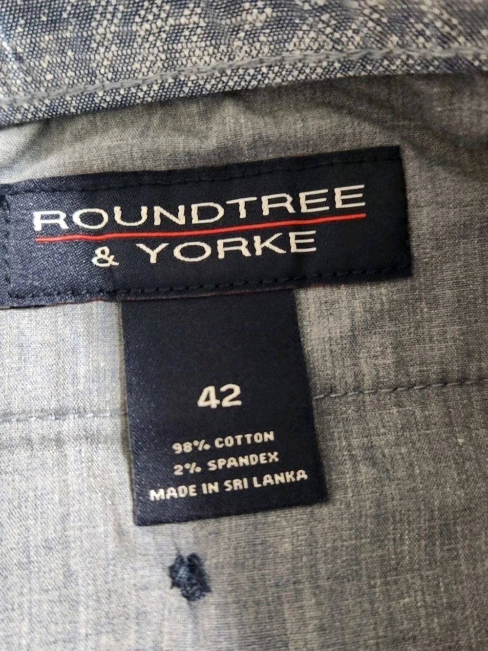 Roundtree & Yorke Mens Size 42 Shorts Blue Flat Ft Stretch Casuals Inseam 7 06